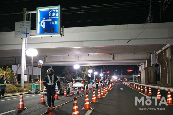 東京オートサロン2020会場・幕張メッセ駐車場前の一斉検問・取り締まりシーン[2020年1月11日深夜撮影]