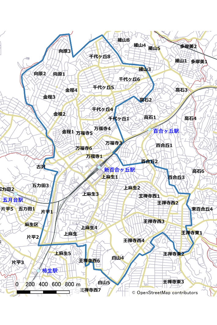 しんゆりシャトル範囲