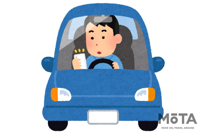 「ながらスマホ」のイメージ