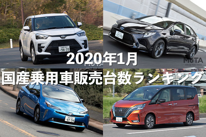 【2020年1月】国産乗用車販売台数ランキング