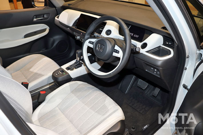 「ここちよさ」をキーワードに開発されたホンダ 新型フィット(写真は「FIT e:HEV HOME)／Hondaウェルカムプラザ青山(東京都港区)「ここちよさ展」