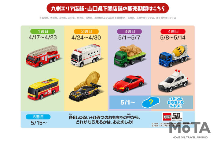 マクドナルド ハッピーセット トミカ　九州および山口県下関市の販売方法【マクドナルド ハッピーセット 公式Webサイトより】