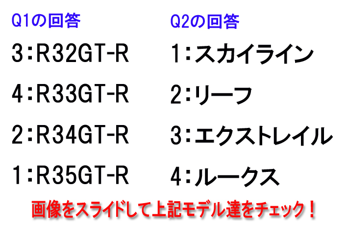 車名当てクイズ（日産編）答え