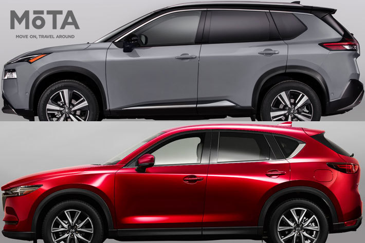 日産 新型エクストレイル(4代目)[画像は北米仕様の新型ローグ2021モデル] vs マツダ CX-5