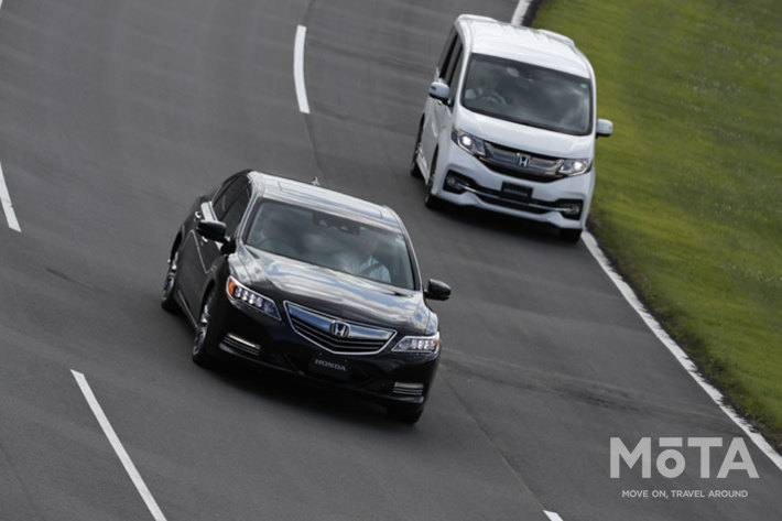 ホンダ レジェンドを用いた高速道路での自動運転試験車両[画像は2017年「Honda Meeting 2017」での模様]