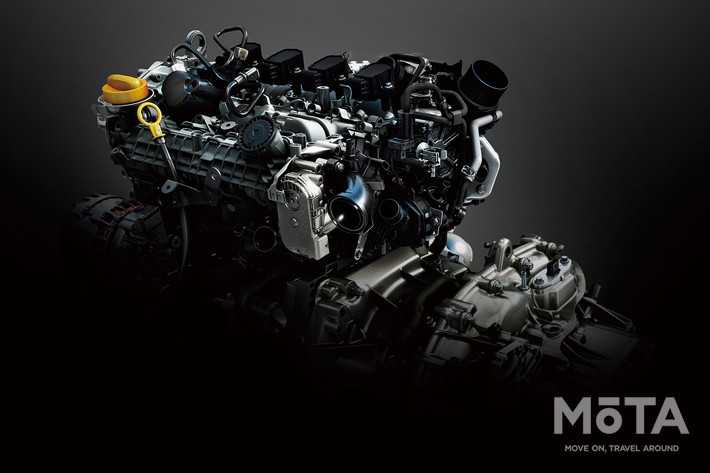 新世代の直列4気筒 1.3リッターガソリン直噴ターボは最高出力154ps(113kW)/5500rpm、最大トルク270Nm/1800rpmを発揮する