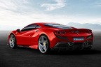 リアフェンダーのエアインテーク形状やボディと同色のパネルに埋め込まれた丸型テールランプなど、現代風のデザインとしながらも、1970年代に発売された308GTBへのオマージュだとはっきりと伝わってくる。