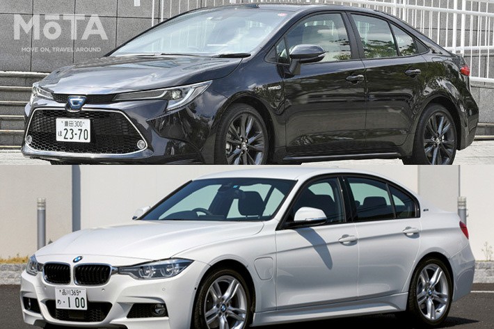 トヨタ カローラ[2019年登場・現行型] vs BMW 3シリーズ[F30型・先代モデル]