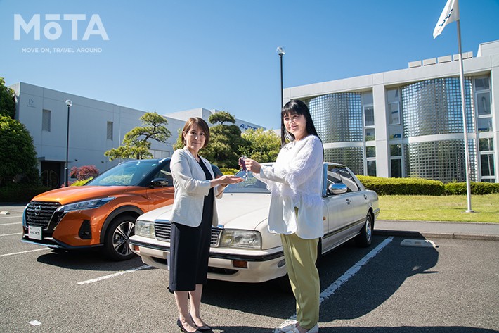 女優・伊藤かずえさんの愛車「日産 シーマ」（FPY31型・初代）がレストアのため入庫[2021年4月26日（月）／オーテックジャパン（神奈川県茅ケ崎市）]