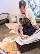 素材のサンプルを見ながら、ハーフオーダーの内容決め