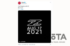 「It all begins with Z」[2021年8月17日・日産 新型フェアレディZ発表予告]北米日産 公式Twitter （@NissanUSA）より