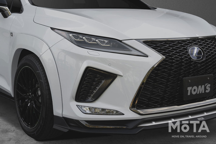 レクサス 新型RX専用 TOM’S（トムス）スタイリングパーツ「オーバーフェンダー」「フロントバンパーガーニッシュ」「フロントディフューザー」[TOM’S・2021年6月30日発表]