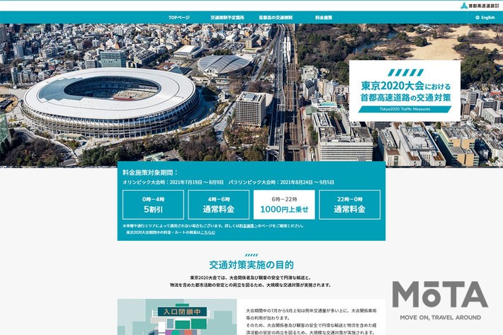 「東京2020大会における首都高速道路の交通対策」[首都高Webサイト特設ページ（https://www.shutoko.jp/ss/info2020/）より]