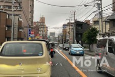 トヨタ 新型ハリアー ハイブリッド Z（FF）市街地燃費計測風景／国道14号線で朝の通勤ラッシュ渋滞にハマる（千葉県船橋市付近）