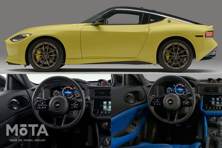 日産 新型フェアレディzの内装色は青 黄 黒の3パターン 内装を細部まで画像でチェックすると 現行z34型との共通点も発見 画像ギャラリー No 4 話題を先取り 新型車解説22 Mota