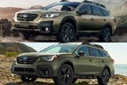 （上）スバル 新型アウトバック[2021年10月発売予定・国内仕様]／（下）スバル 新型アウトバック[北米仕様・2020年モデル]