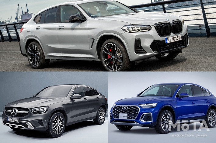 個性際立つミドルクラス輸入車クーペSUV対決！ BMW X4／メルセデス・ベンツ GLCクーペ／アウディ Q5スポーツバック