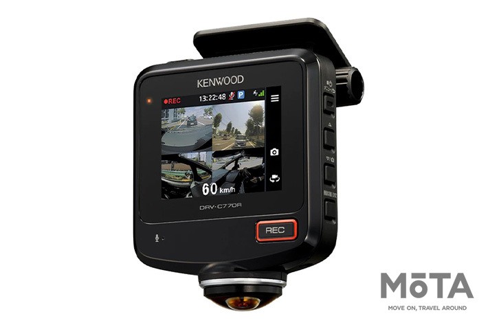 ケンウッド 360°撮影対応 2カメラドライブレコーダー「DRV-C770R」