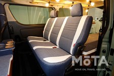 7th E-Life by CRAFTPLUS「トヨタ ハイエース」（200系）用デニム生地シートカバー【東京アウトドアショー2022】