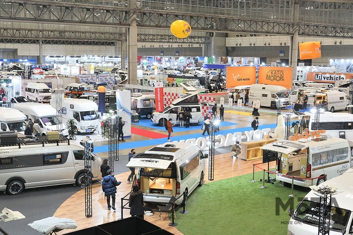 ジャパンキャンピングカーショー2022会場の幕張メッセ[2022年1月10日（木）撮影]