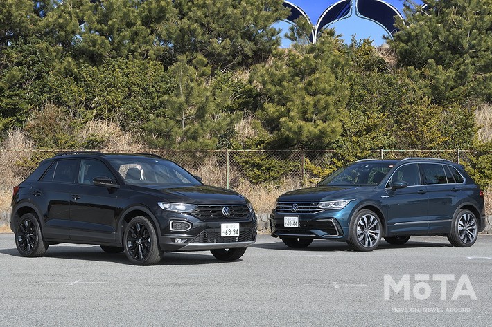 （左）フォルクスワーゲン T-Roc TDI Black Style　（右）フォルクスワーゲン Tiguan TSI R-Line