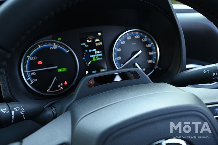 ステアリングの上についている黒い部分がドライバーの目線を検知する