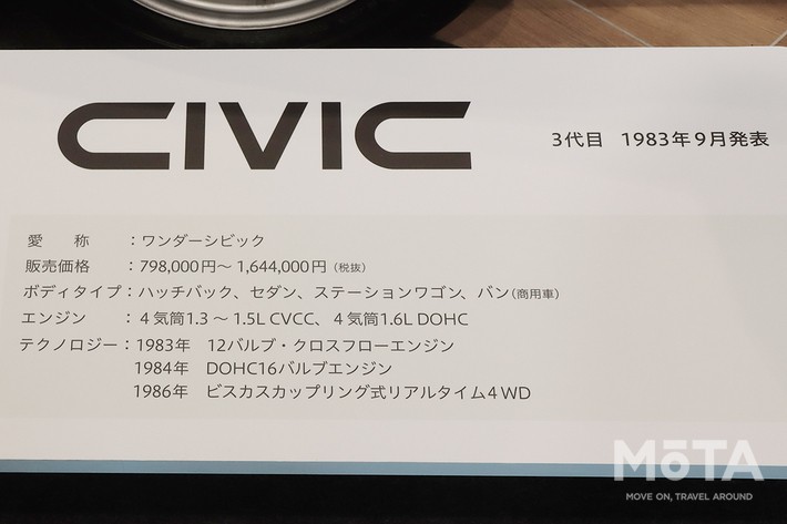 ホンダ CIVIC 50周年記念企画がスタート／3代目シビック