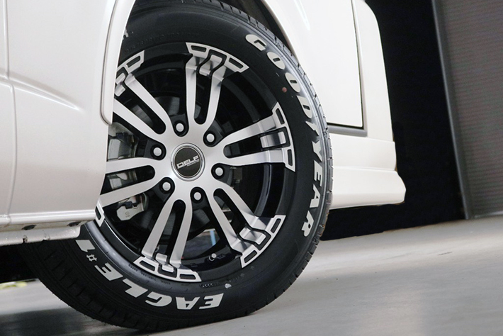 Maiami007200系ハイエース アルミホイールフレックス　DELF オーバーフェンダー不要！ ハイエース専用アルミホイール Delf