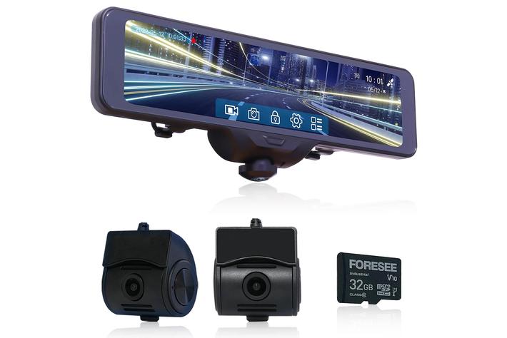 KEIYO新商品　スマートミラーに360°カメラを内蔵し、前後フルハイビジョンカメラも付属した10.7インチIPSタッチパネル・スマートミラー型ドライブレコーダー発売！