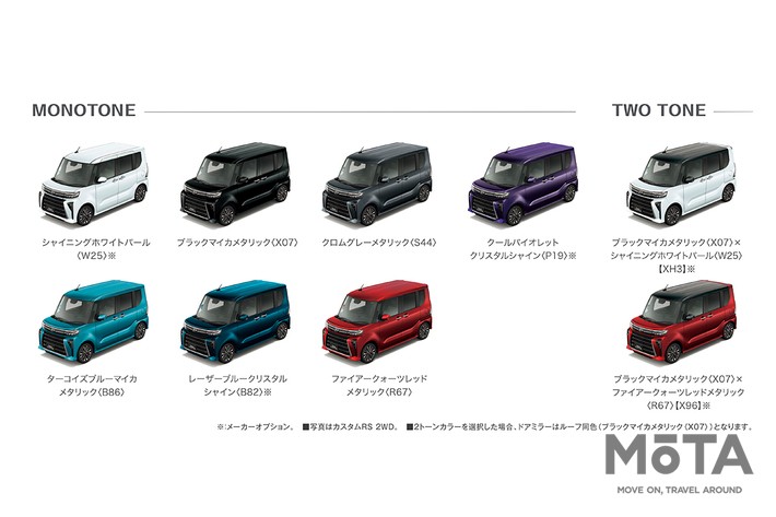 タントカスタムのボディカラー