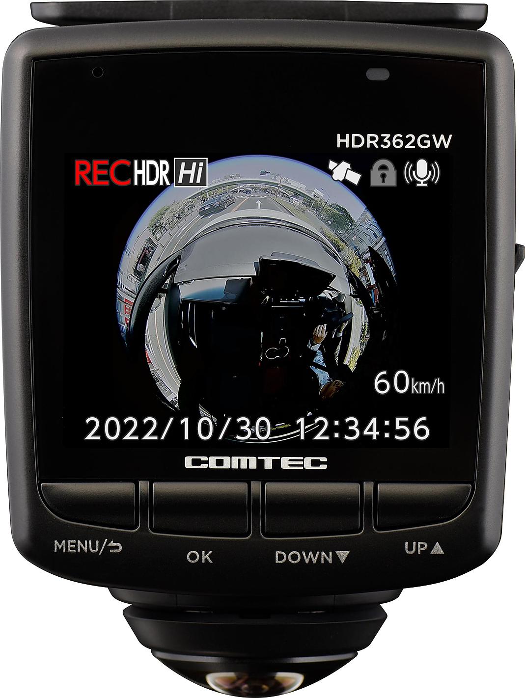 COMTEC 360度カメラ+リヤカメラ ドライブレコーダー HDR362GW 360°カメラ＋リヤカメラのコンパクトモデル「HDR362GW」発売|【業界