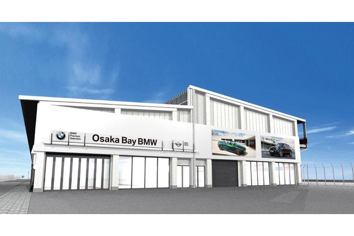 夕日の見えるカフェも併設する新業態の屋内型中古車展示場/BMW Premium Selection/MINI NEXT 大阪ベイが12月1日グランドオープン！
