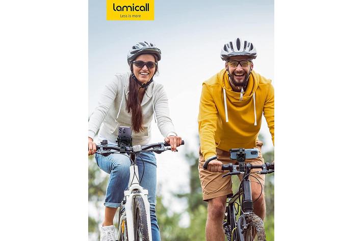Lamicallが自転車用スマホホルダーを販売。でこぼこ道でも安定、360°回転式だから縦にも横にも対応