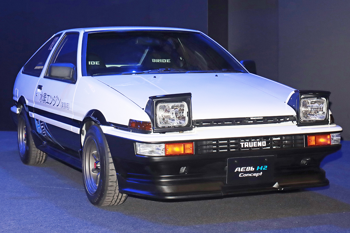 トヨタ、AE86（ハチロク）のEVと水素エンジン車を出展！「クルマ好き