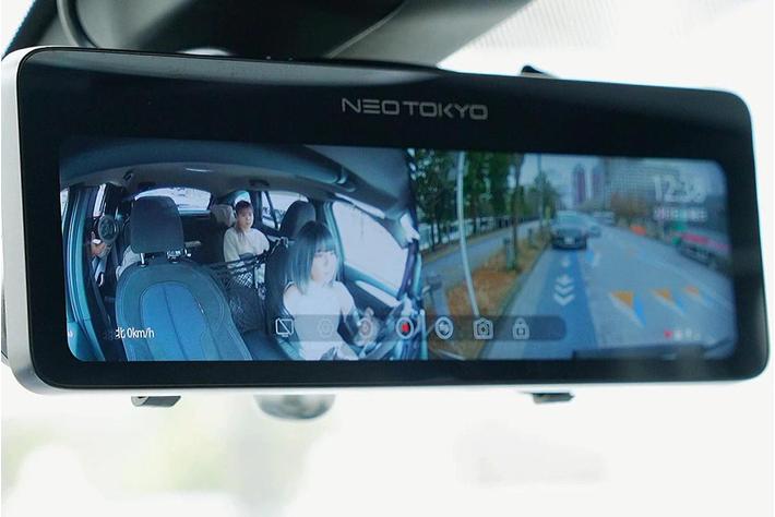 前中後3カメラ装備ミラー型ドライブレコーダー「ミラーカムPro2」が