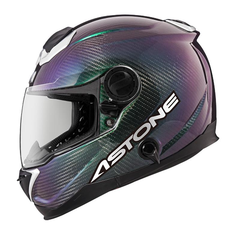 美品　ASTON アストン　カーボンヘルメット　L　イリジュウムカラー フランスデザインのASTONE（アストン）ヘルメット、カーボン素材の