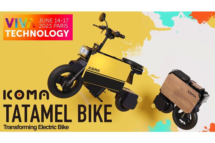 折りたたみ電動バイク『ICOMA タタメルバイク』は、フランスパリで行われるオープンイノベーションの展示会である「Viva Technology2023」に出展します