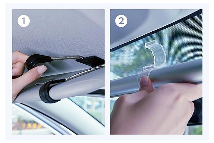 車中泊に最適なロール式サンシェードは引っ張るだけで1秒設置完了！新