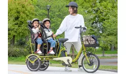日本初「双子用の三輪電動アシスト自転車」新発売 安価な月額制