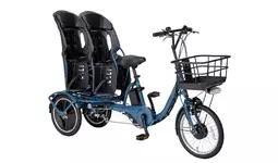 日本初「双子用の三輪電動アシスト自転車」新発売 安価な月額制 日本初「双子用の三輪電動アシスト自転車」新発売 安価な月額制