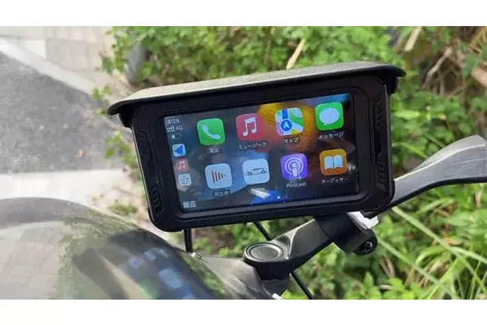 バイク用】Apple CarPlay対応、一体型防水・防塵設計の5インチモニター