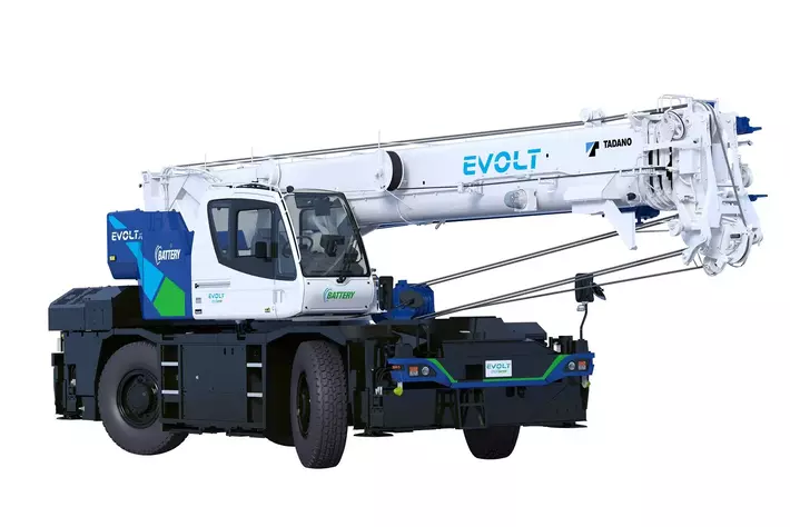 世界初※1、フル電動ラフテレーンクレーン「EVOLT eGR-250N」2023