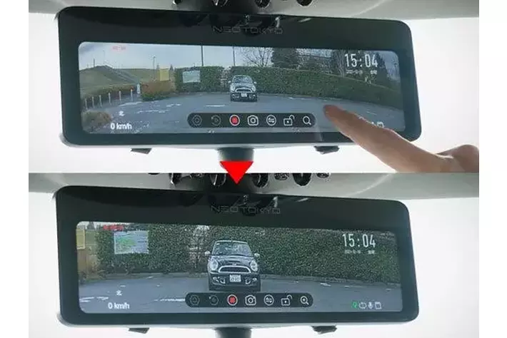 爆光液晶採用「ミラーカム3」デジタルミラー型ドライブレコーダー新