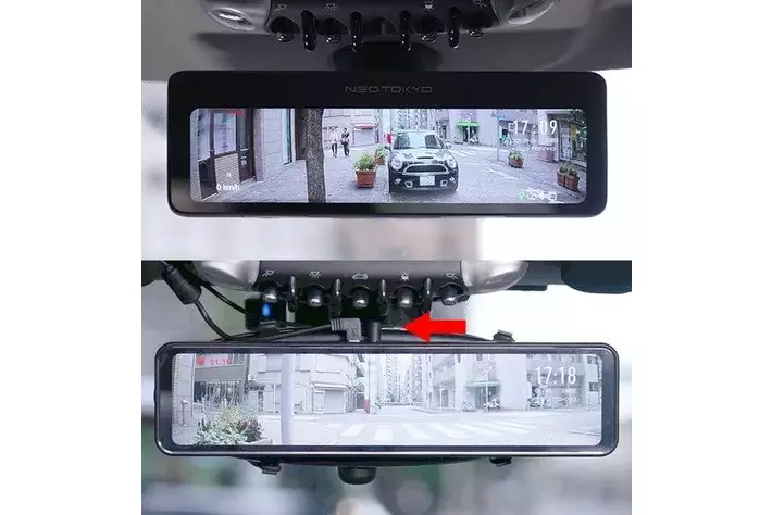 爆光液晶採用「ミラーカム3」デジタルミラー型ドライブレコーダー新