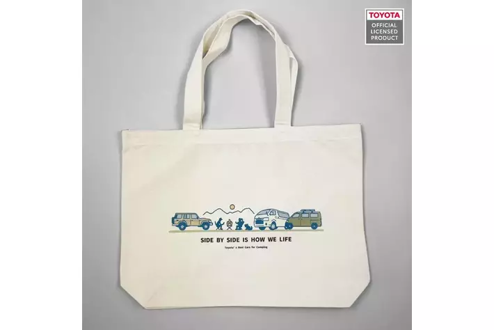 トヨタの名車とキャンプデザインのトートバッグが登場