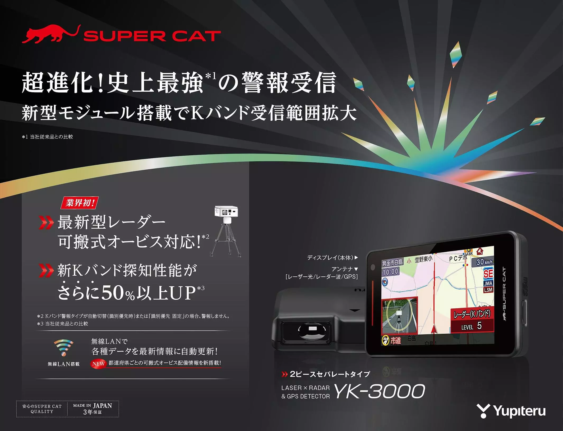 超進化！史上最強*の警報受信_新型モジュール搭載でKバンド受信範囲