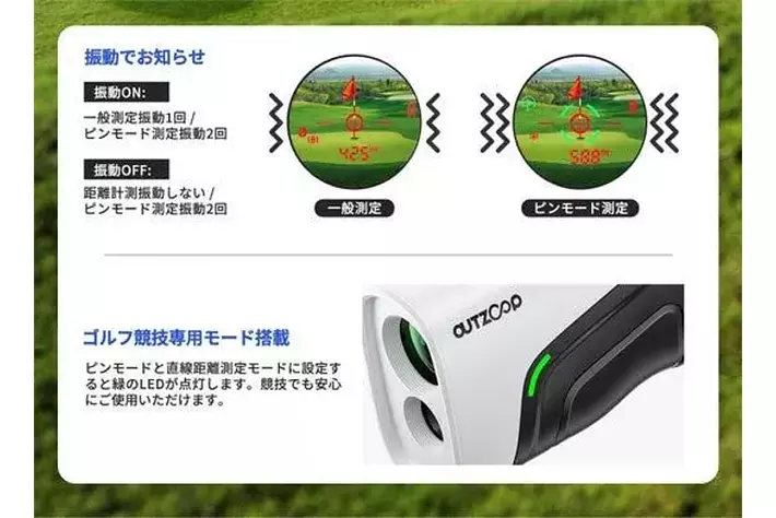 585です　距離計 り ゴルフ 距離計 距離計測器 距離計測器レーザ 660yd対応 光学6倍望遠