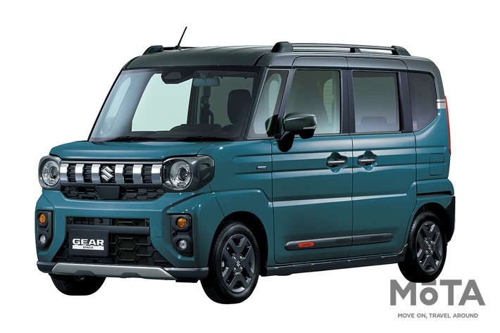 新型スペーシアギア(デニムブルーメタリック ガンメタリック2トーンルーフ)