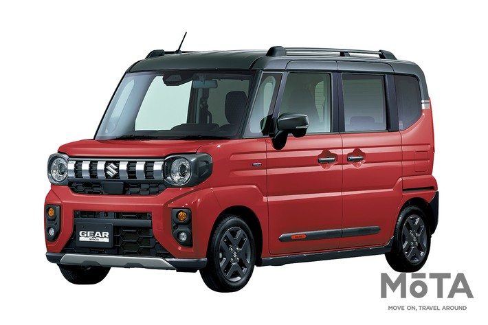 新型スペーシアギア(フェニックスレッドパール ガンメタリック2トーンルーフ)