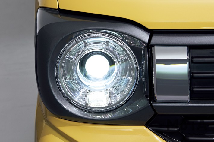 新型スペーシアギアの丸型ヘッドランプ